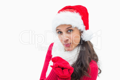 Beautiful festive woman smiling at camera