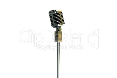 Digitally generated retro microphone on stand