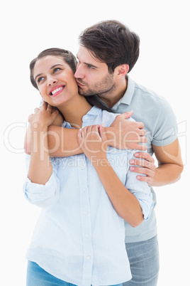 Cute couple hugging and smiling