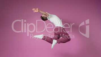Cool break dancer jumping up