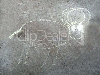 chalk drawing animal