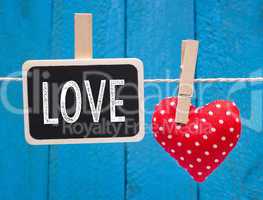 Love - red heart with chalkboard
