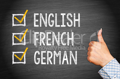 Languages - English French German