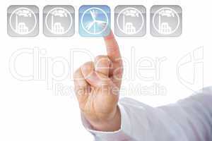 Index Finger Selecting Blue Wind Energy Icon