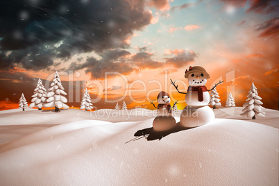 Composite image of snow family