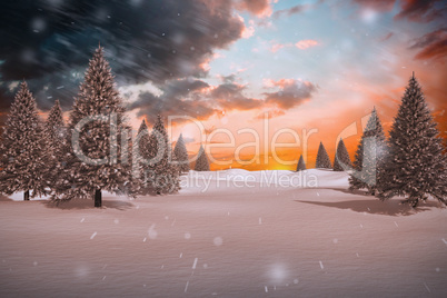 Composite image of snowy landscape