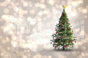 Composite image of christmas tree on white background