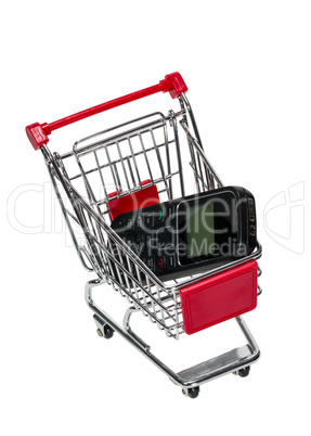 Shopping Cart with a cell phone
