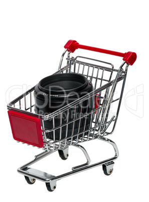 Shopping Cart with a camera lens