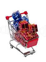 Shopping Cart with gift boxes