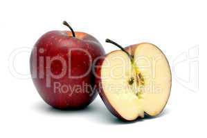 Two red ripe apples