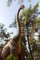 Diplodocus herbivorous dinosaur walking forest