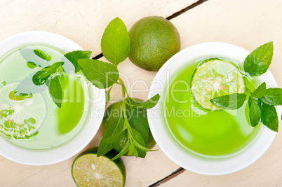 mint infusion tea tisane with lime