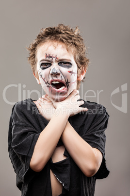 Screaming walking dead zobmie child boy