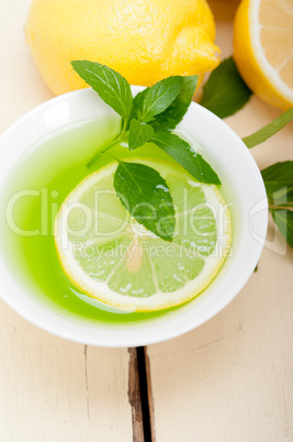 mint infusion tea tisane with lemon