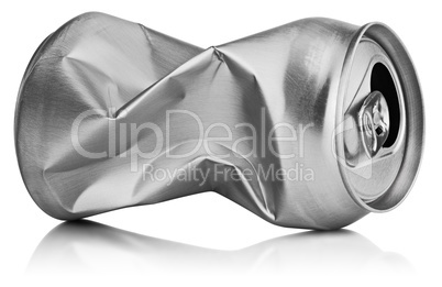 Crumpled empty can