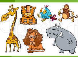 animals cartoon characters set