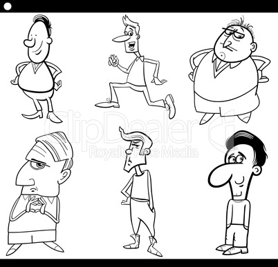 men characters set cartoon illustration