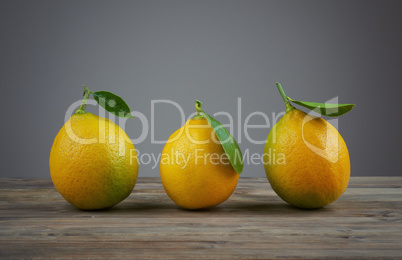 lemons with green leafs