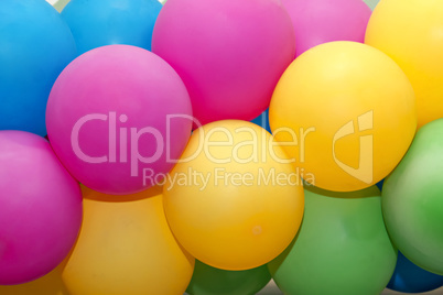multicolored balloons closeup as background