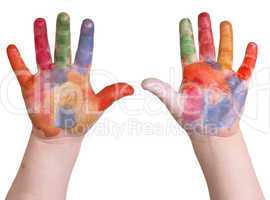 hands in paint