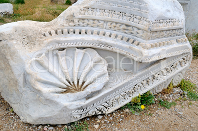 the ruins of ancient marble columns