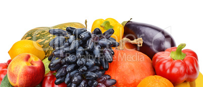 fruits and vegetables isolated on white background