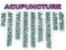 3d image Acupuncture issues concept word cloud background