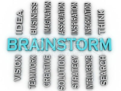 3d image Brainstorm issues concept word cloud background