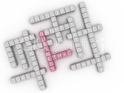 3d image business ethic  issues concept word cloud background