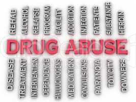 3d image Drug Abuse issues concept word cloud background