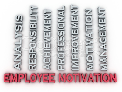 3d image employee motivation  issues concept word cloud backgrou