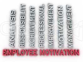 3d image employee motivation  issues concept word cloud backgrou