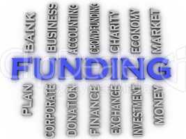 3d image Funding  issues concept word cloud background