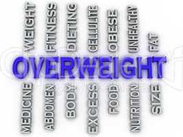 3d image Overweight  issues concept word cloud background