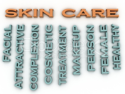 3d image Skin care issues concept word cloud background