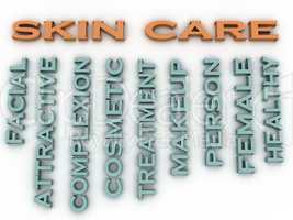 3d image Skin care issues concept word cloud background
