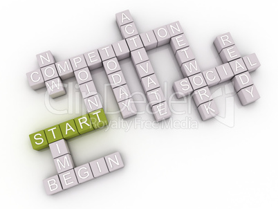 3d image Start  issues concept word cloud background
