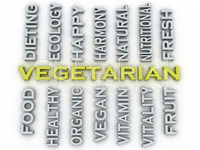 3d image Vegetarian issues concept word cloud background