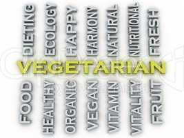 3d image Vegetarian issues concept word cloud background