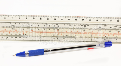 Ruler and pen