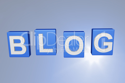 3d letter with word BLOG