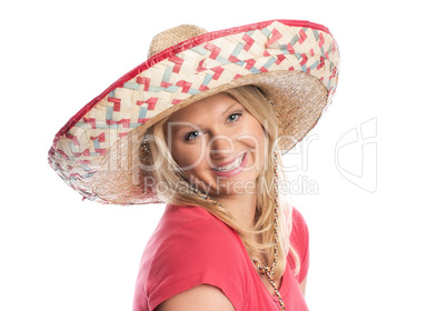 Frau mit Sombrero im Portrait