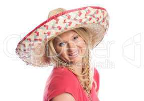 Frau mit Sombrero im Portrait