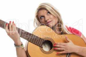 Sinnliche Frau mit Gitarre