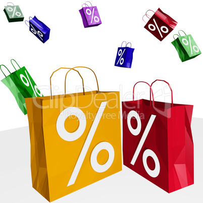 Shopping bags with percent imprint