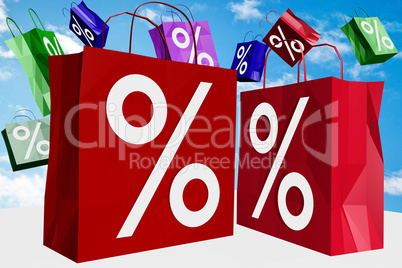 Shopping bags with percent imprint