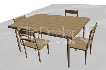 Table with four chairs