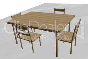 Table with four chairs