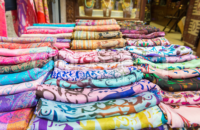 Colorful scarfs in Istanbul Flee market
